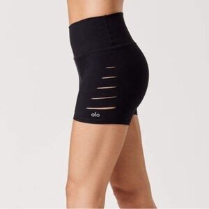 Ali Warrior High rise slashed bike shorts